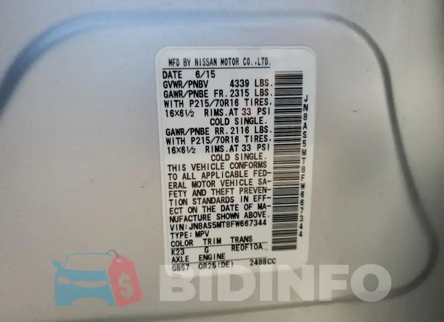 JN8AS5MT8FW667344 Photo# 13