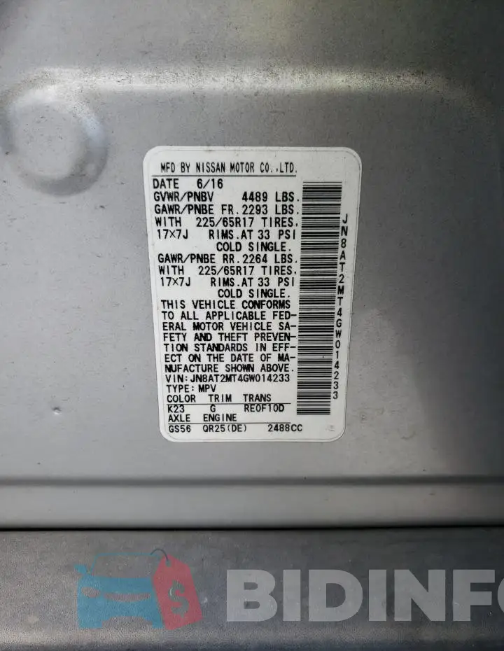 JN8AT2MT4GW014233 Photo# 13