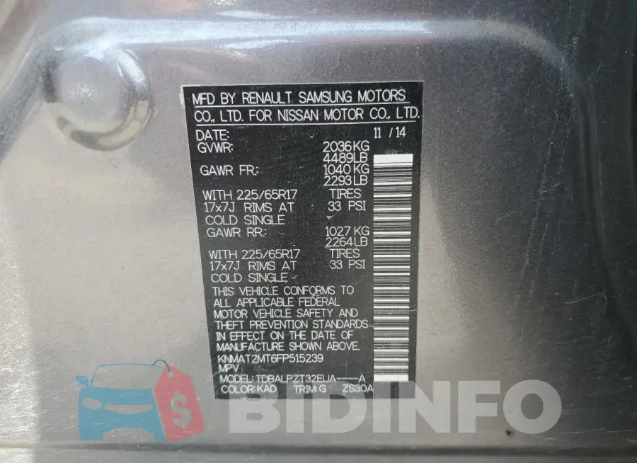 KNMAT2MT6FP515239 Photo# 13