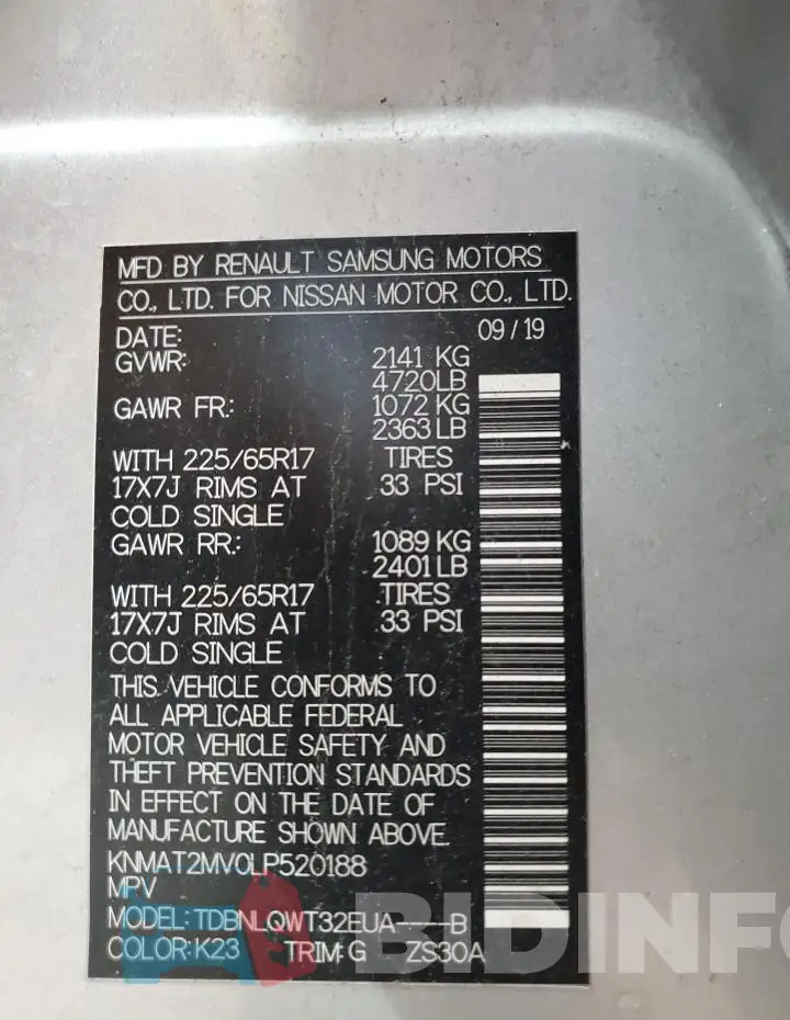 KNMAT2MV0LP520188 Photo# 13