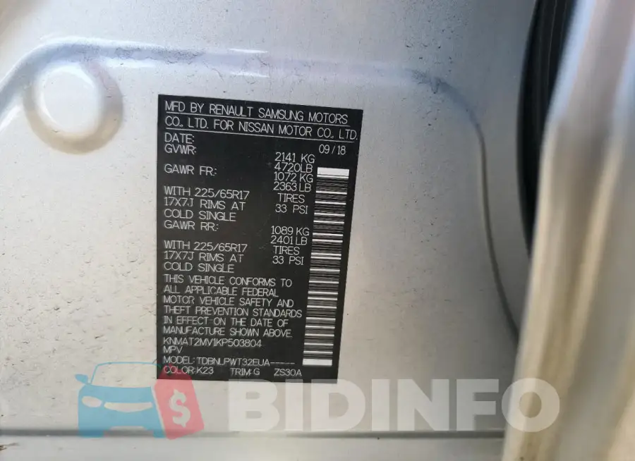 KNMAT2MV1KP503804 Photo# 13