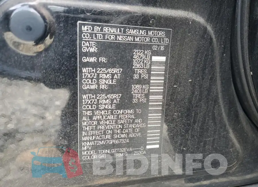KNMAT2MV7GP667324 Photo# 14