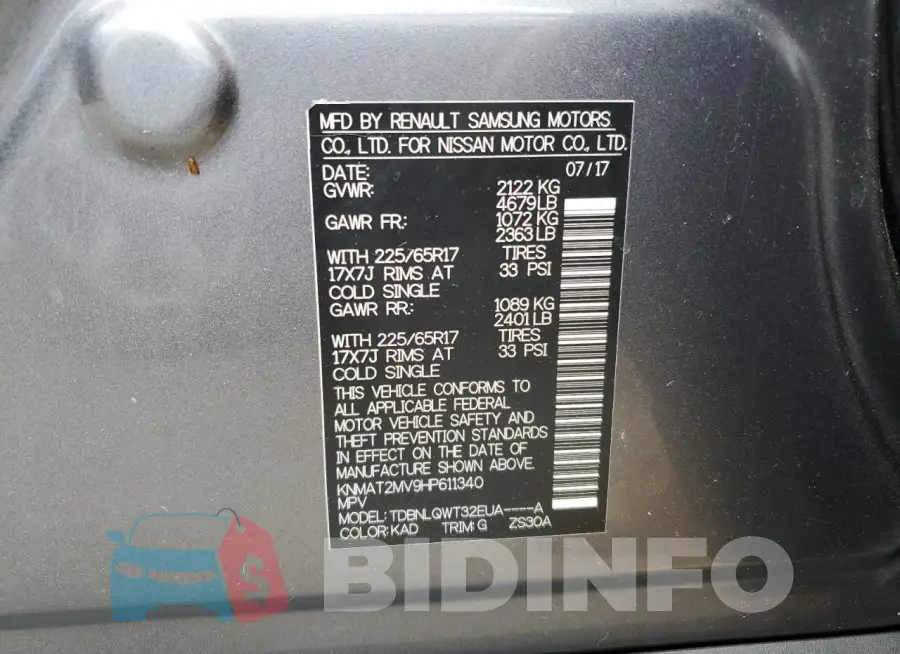 KNMAT2MV9HP611340 Photo# 13