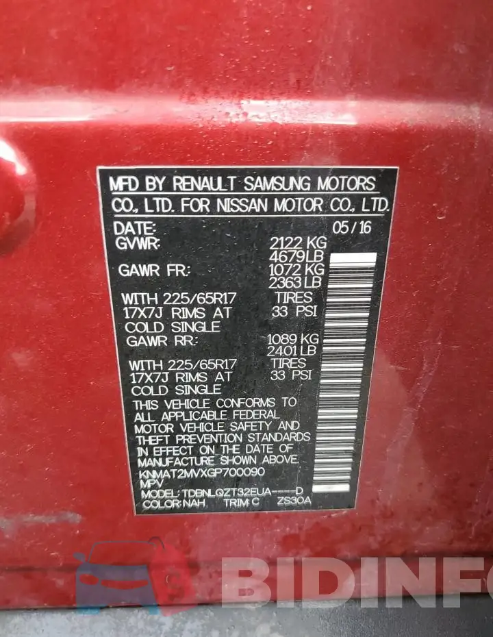 KNMAT2MVXGP700090 Photo# 14