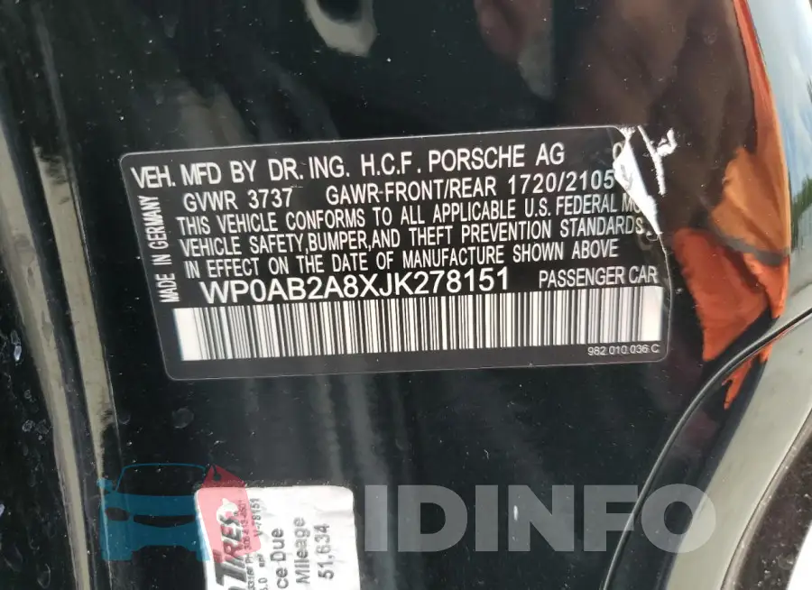 WP0AB2A8XJK278151 Photo# 12