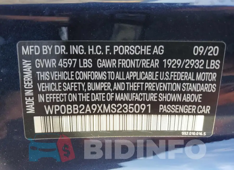WP0BB2A9XMS235091 Photo# 12