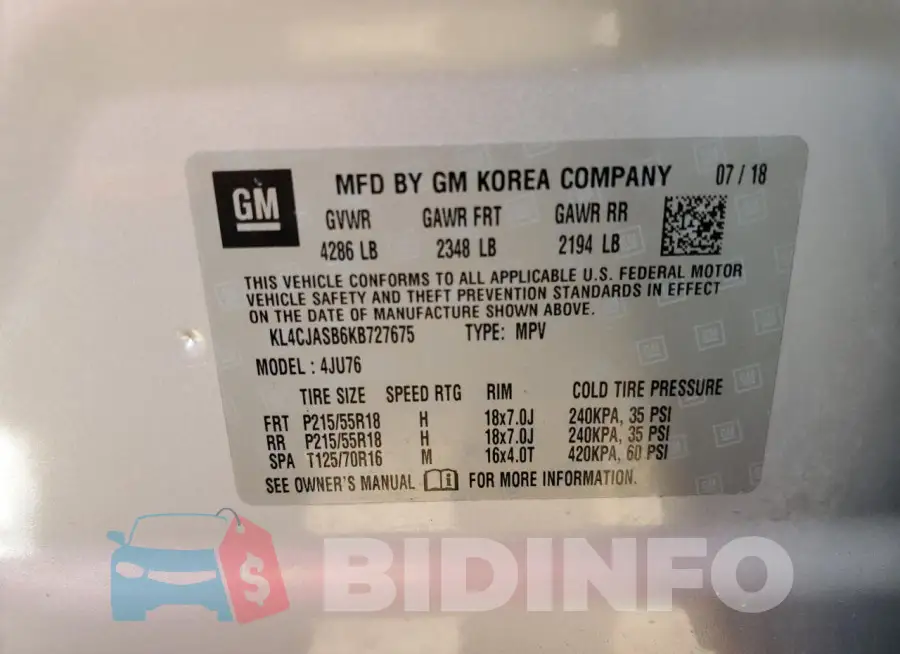 KL4CJASB6KB727675 Photo# 13