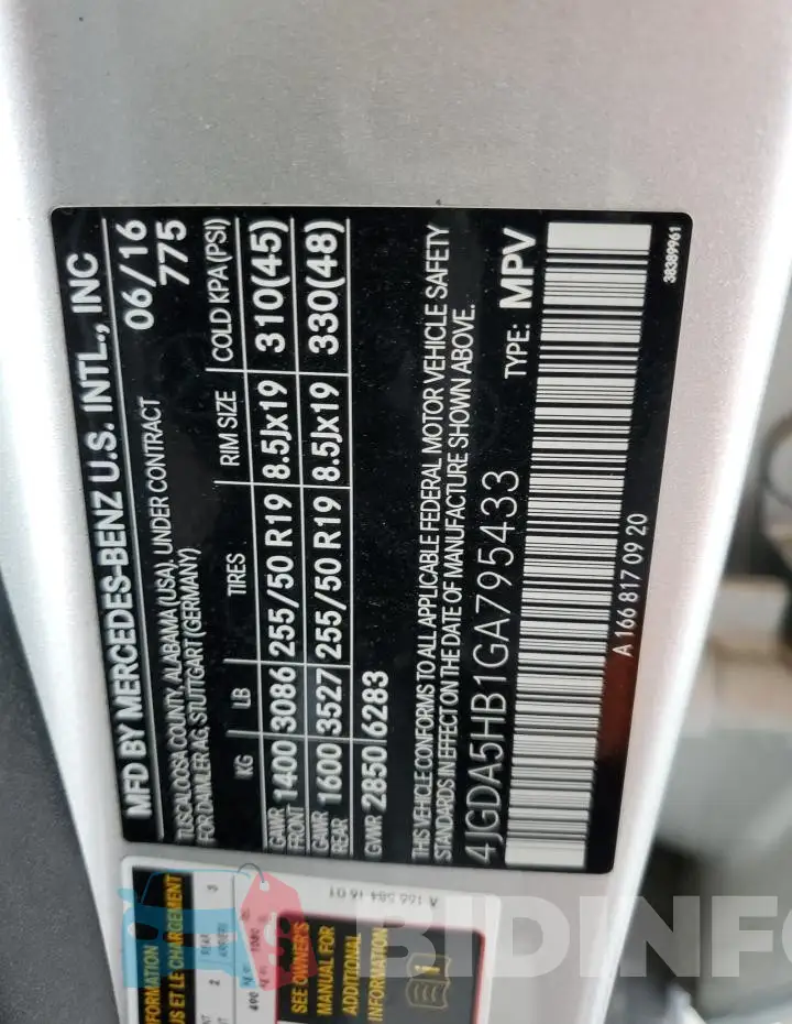 4JGDA5HB1GA795433 Photo# 13