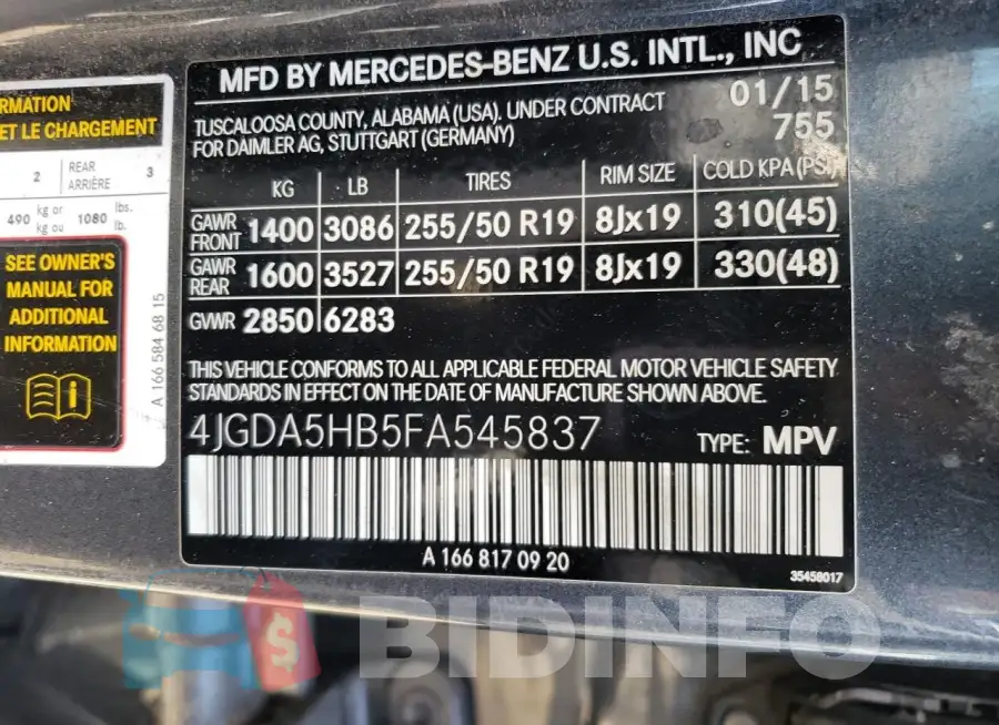 4JGDA5HB5FA545837 Photo# 13