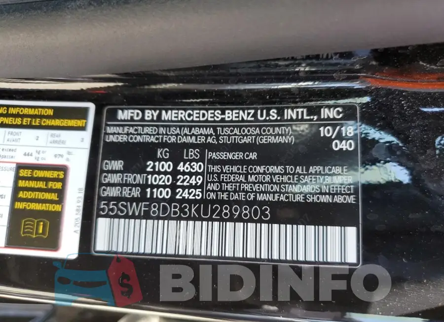 55SWF8DB3KU289803 Photo# 12