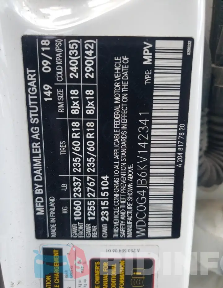 WDC0G4JB6KV142341 Photo# 14