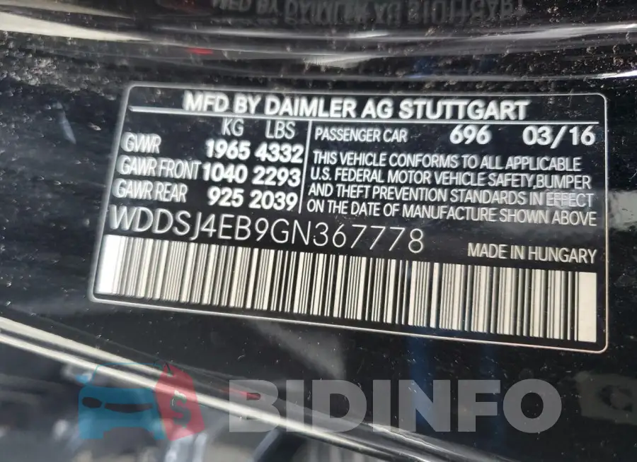 WDDSJ4EB9GN367778 Photo# 13