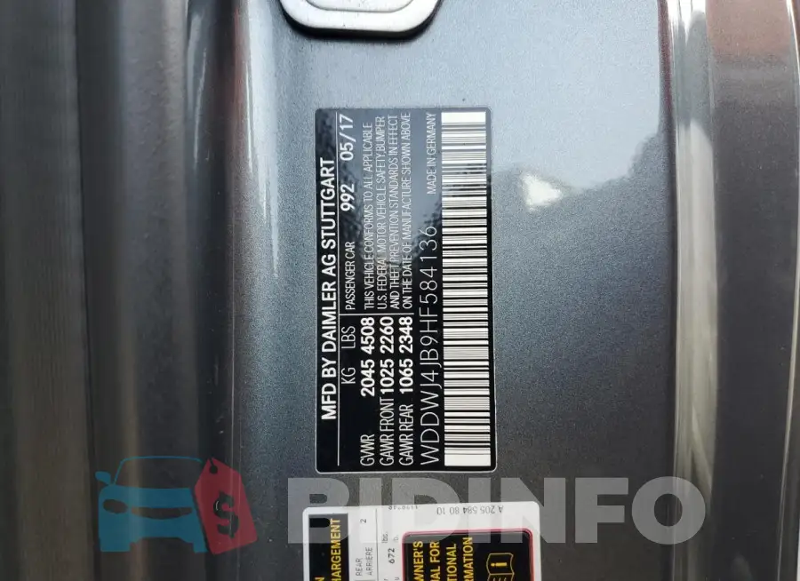 WDDWJ4JB9HF584136 Photo# 13