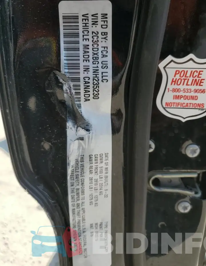 2C3CDXBG1NH235230 Photo# 12