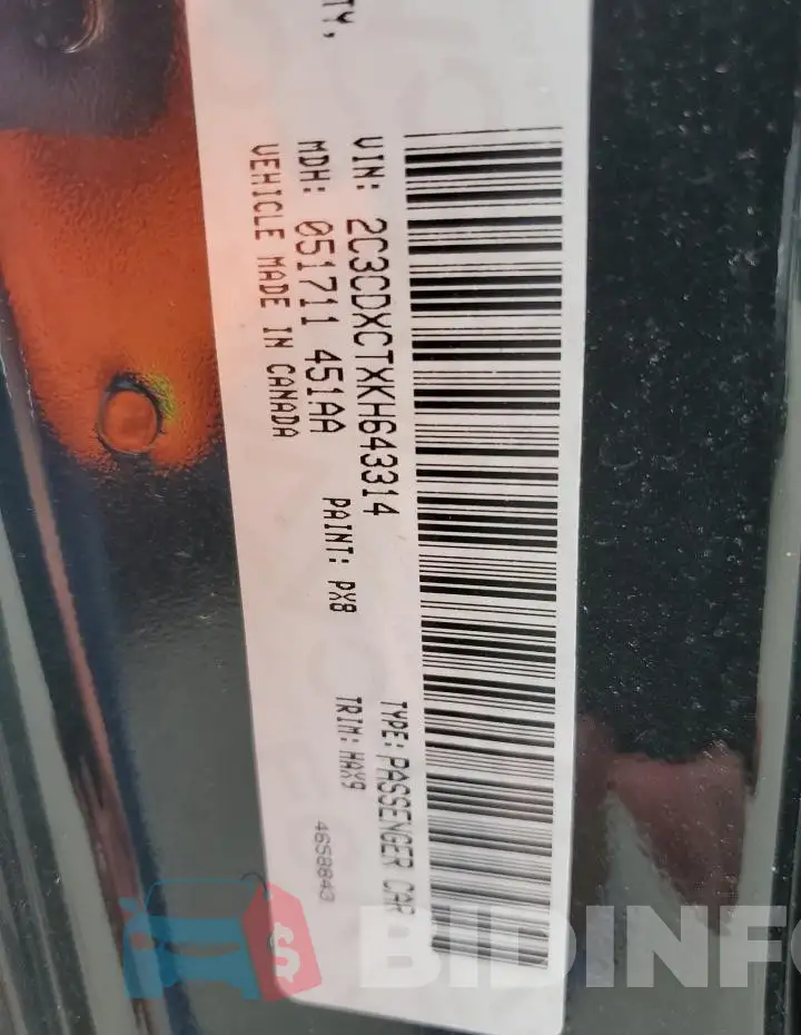 2C3CDXCTXKH643314 Photo# 12