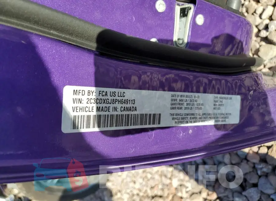 2C3CDXGJ8PH649113 Photo# 12