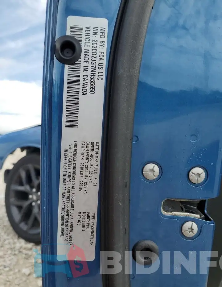 2C3CDZJG7MH555650 Photo# 13