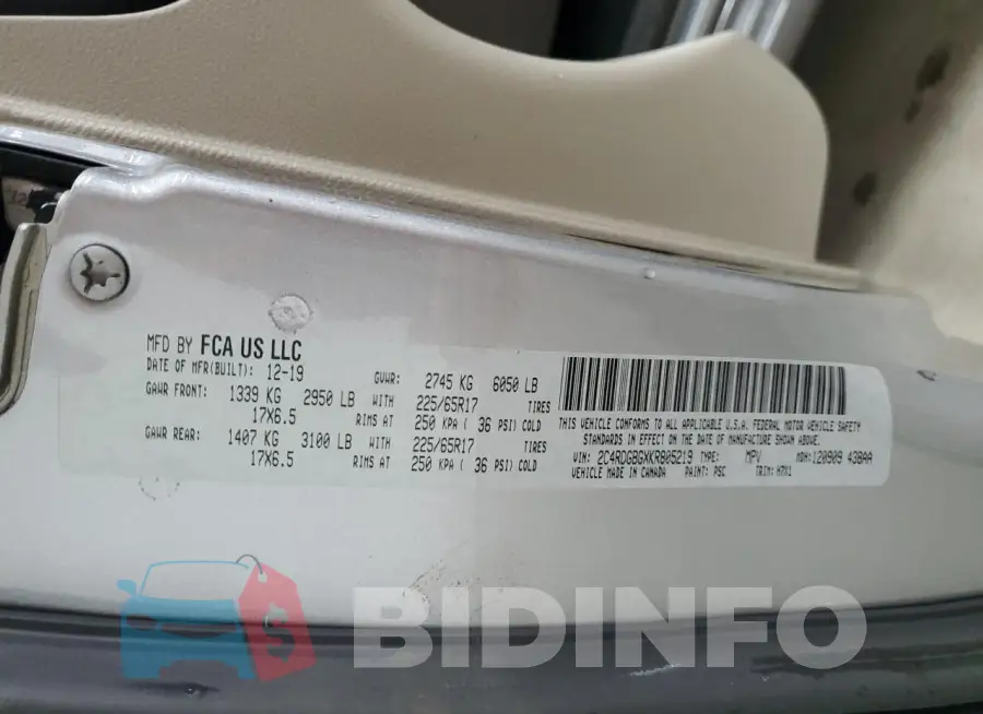 2C4RDGBGXKR805219 Photo# 13