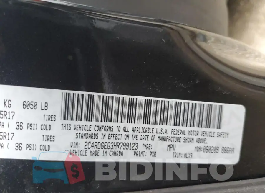 2C4RDGEG3HR799123 Photo# 13
