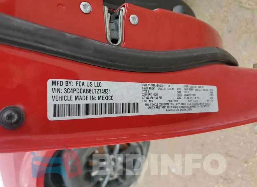 3C4PDCAB6LT274931 Photo# 13