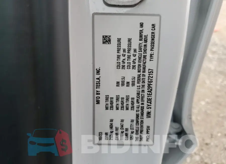 5YJ3E1EA2PF672157 Photo# 12