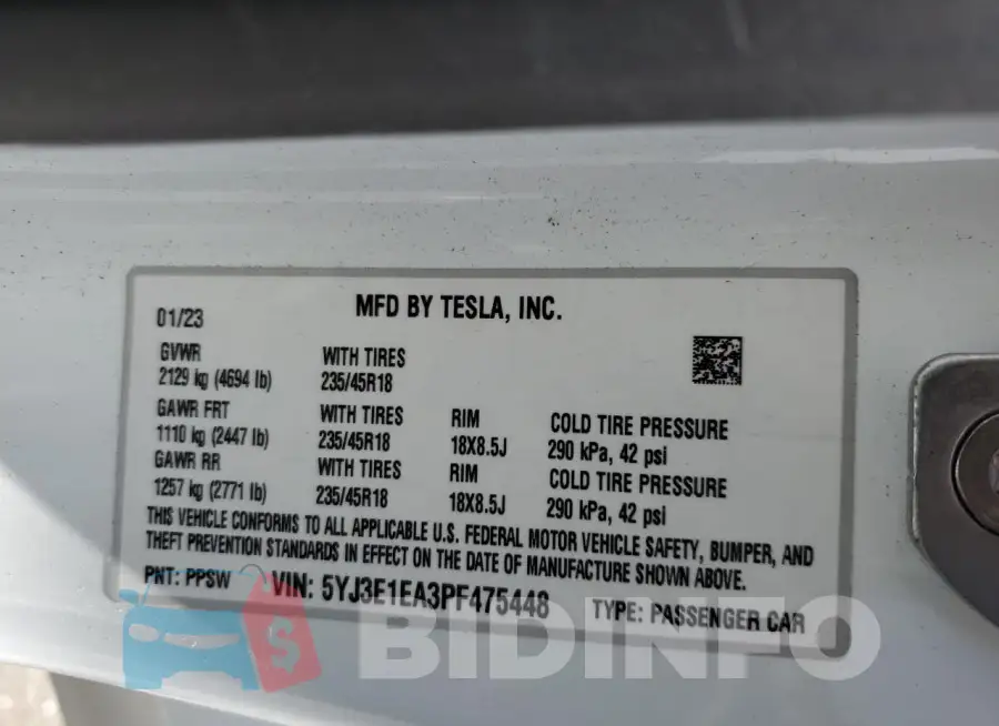 5YJ3E1EA3PF475448 Photo# 12