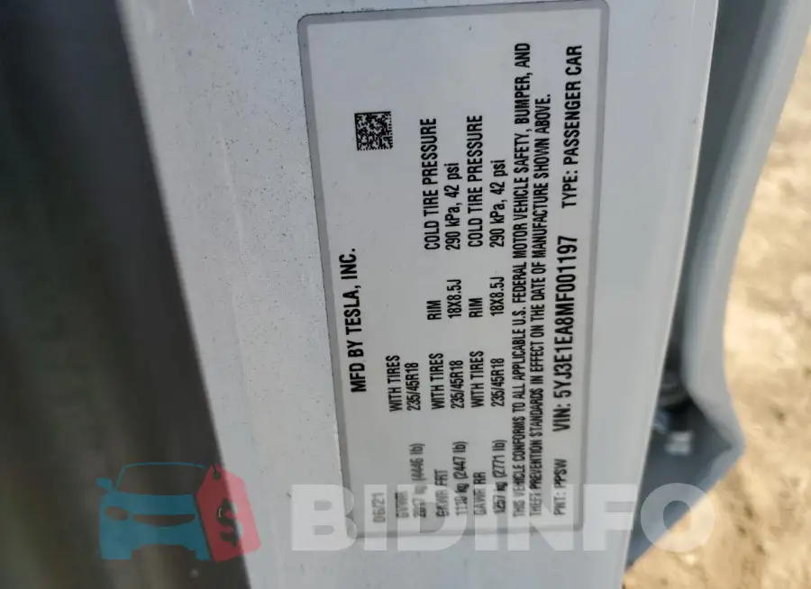 5YJ3E1EA8MF001197 Photo# 12