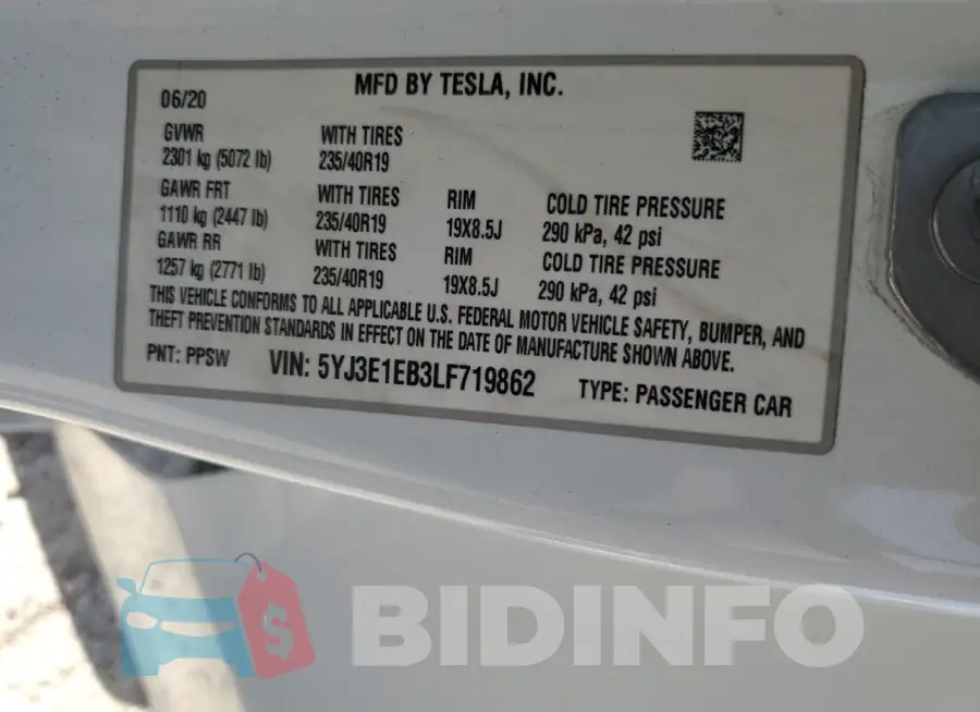 5YJ3E1EB3LF719862 Photo# 12