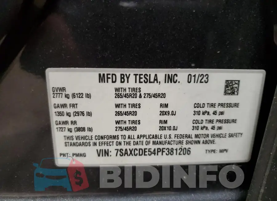 7SAXCDE54PF381206 Photo# 13