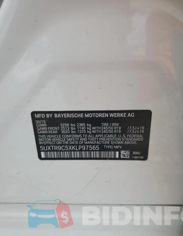 5UXTR9C5XKLP97565 Photo# 14