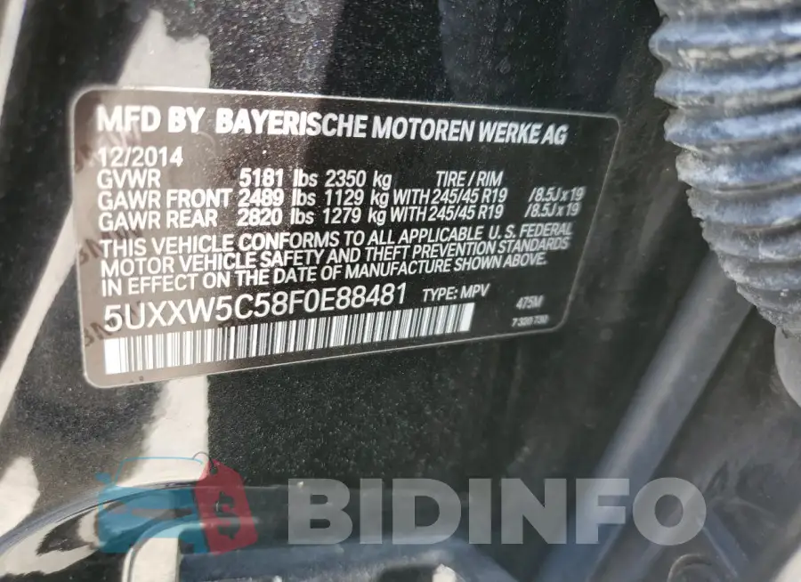 5UXXW5C58F0E88481 Photo# 13