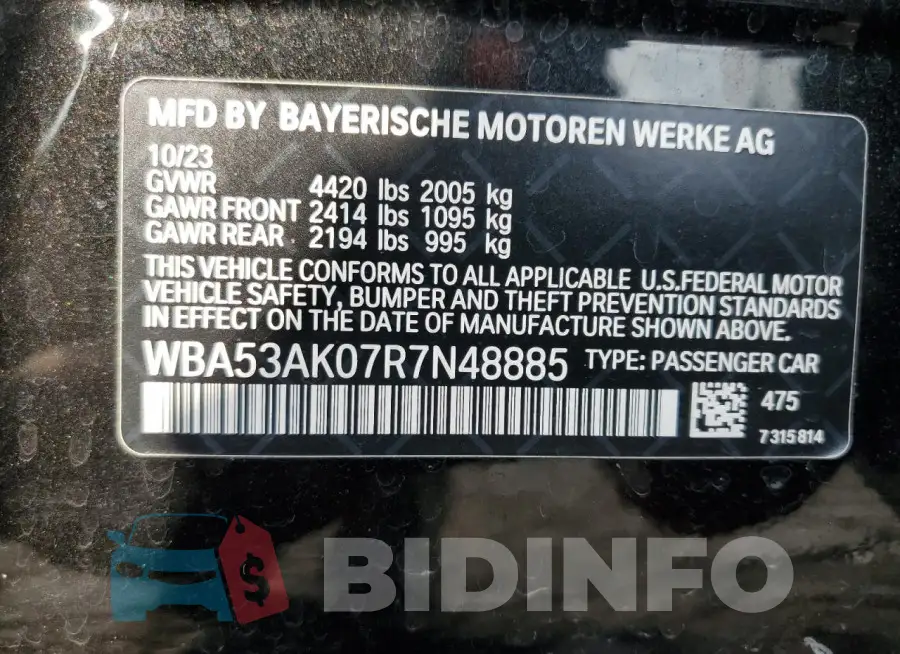 WBA53AK07R7N48885 Photo# 12