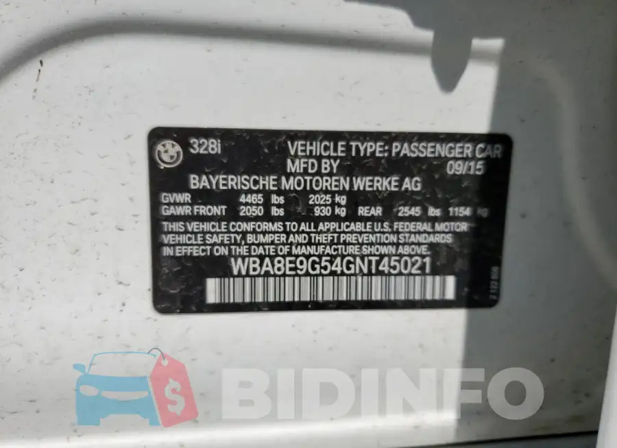 WBA8E9G54GNT45021 Photo# 12