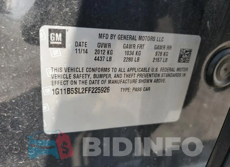 1G11B5SL2FF225926 Photo# 12