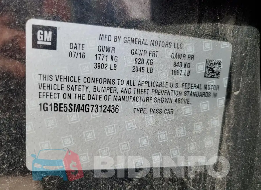 1G1BE5SM4G7312436 Photo# 13