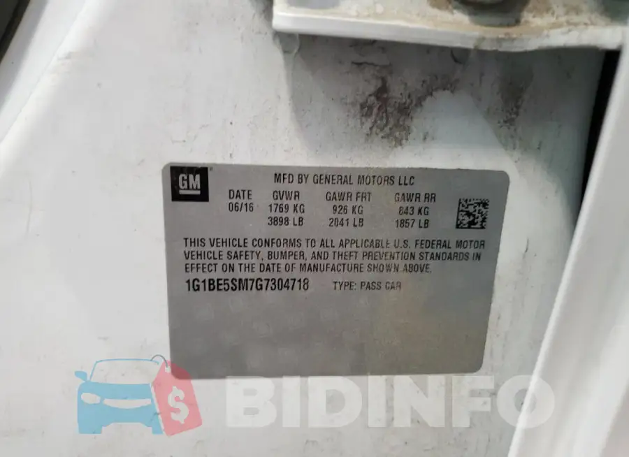 1G1BE5SM7G7304718 Photo# 12