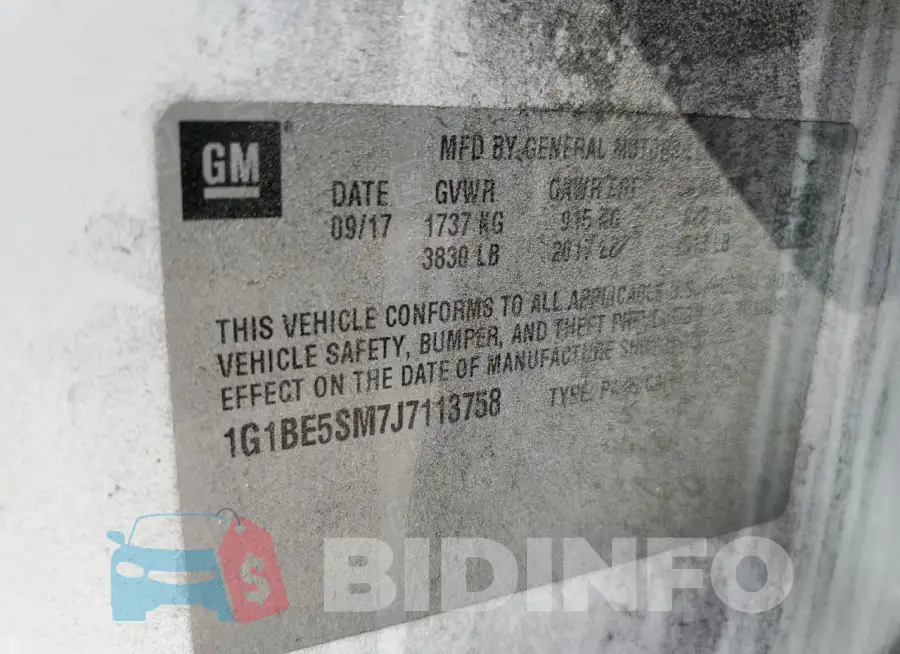 1G1BE5SM7J7113758 Photo# 12