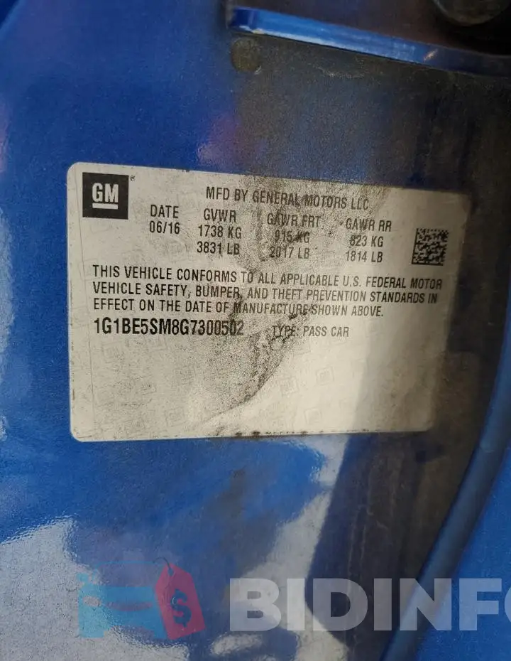 1G1BE5SM8G7300502 Photo# 12