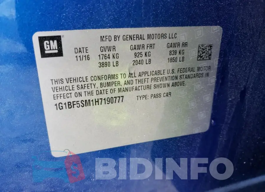 1G1BF5SM1H7190777 Photo# 12