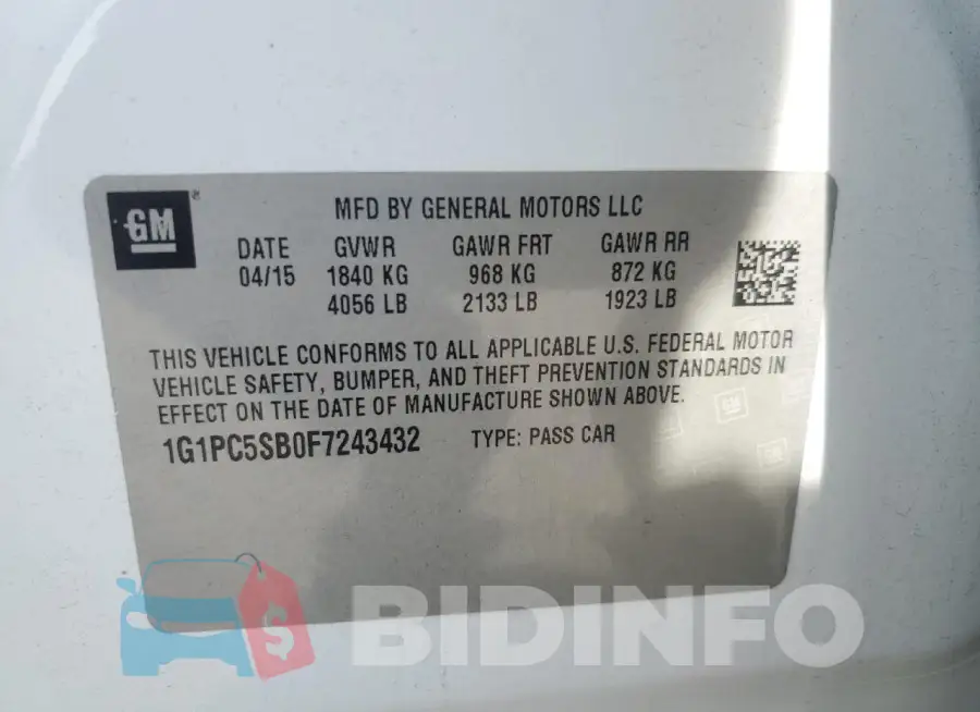 1G1PC5SB0F7243432 Photo# 12