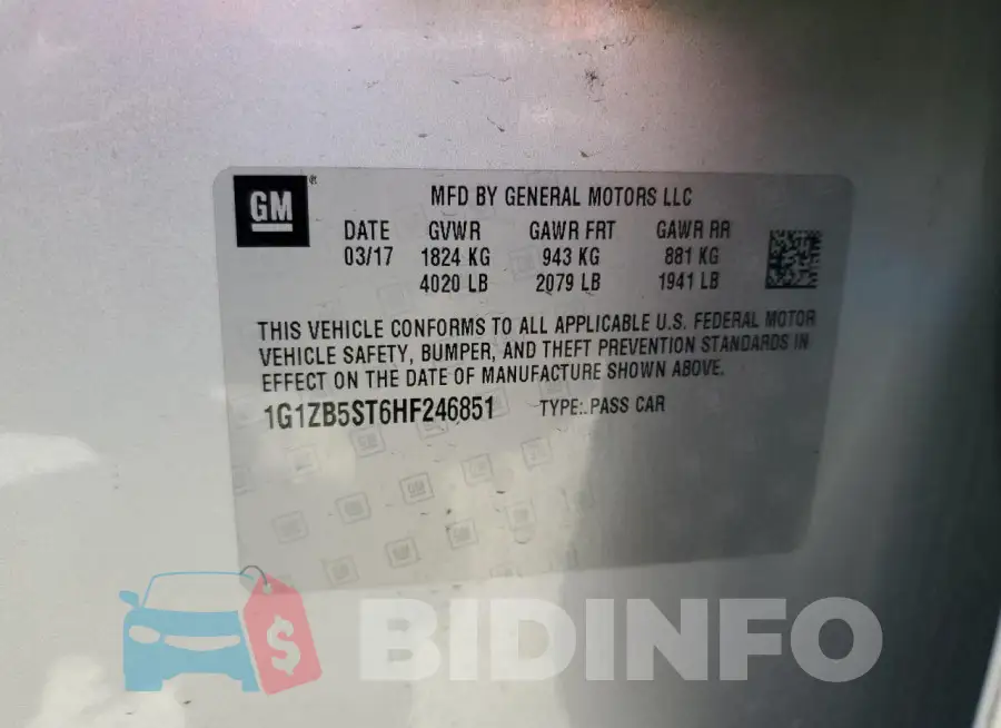 1G1ZB5ST6HF246851 Photo# 12