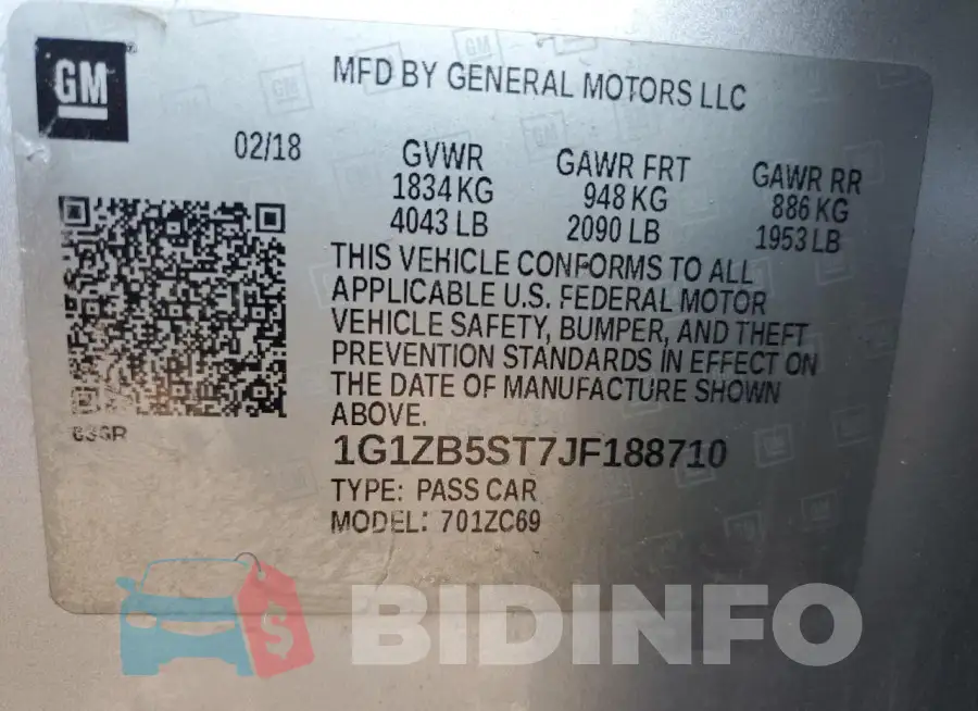 1G1ZB5ST7JF188710 Photo# 12