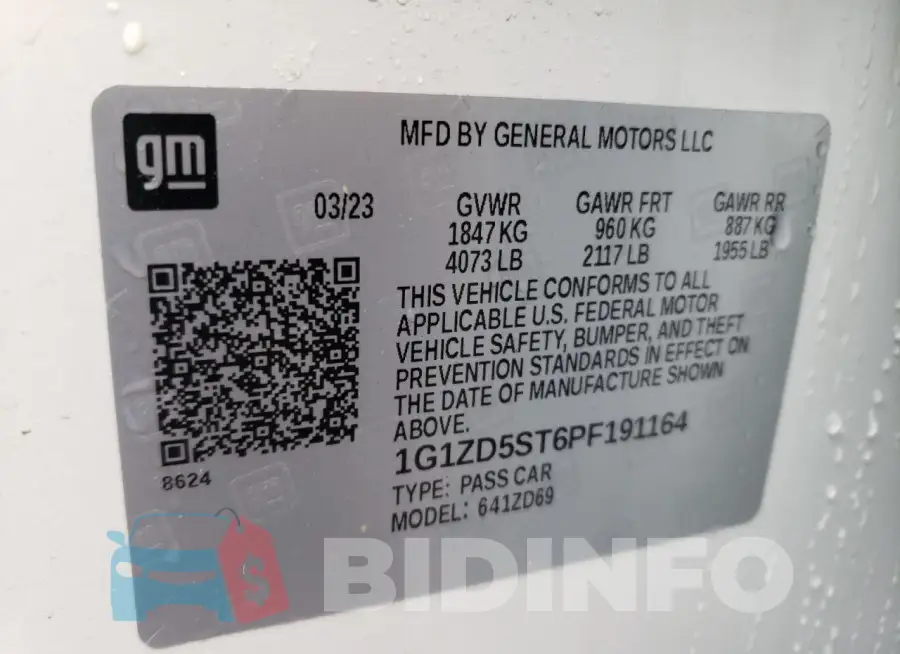 1G1ZD5ST6PF191164 Photo# 13
