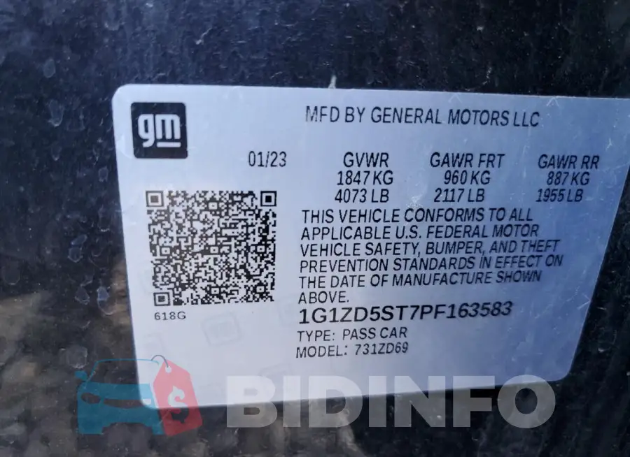 1G1ZD5ST7PF163583 Photo# 13