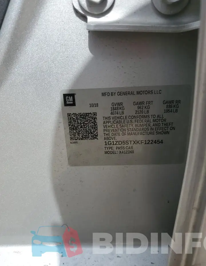 1G1ZD5STXKF122454 Photo# 13