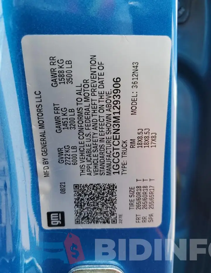 1GCGTCEN3M1293906 Photo# 12