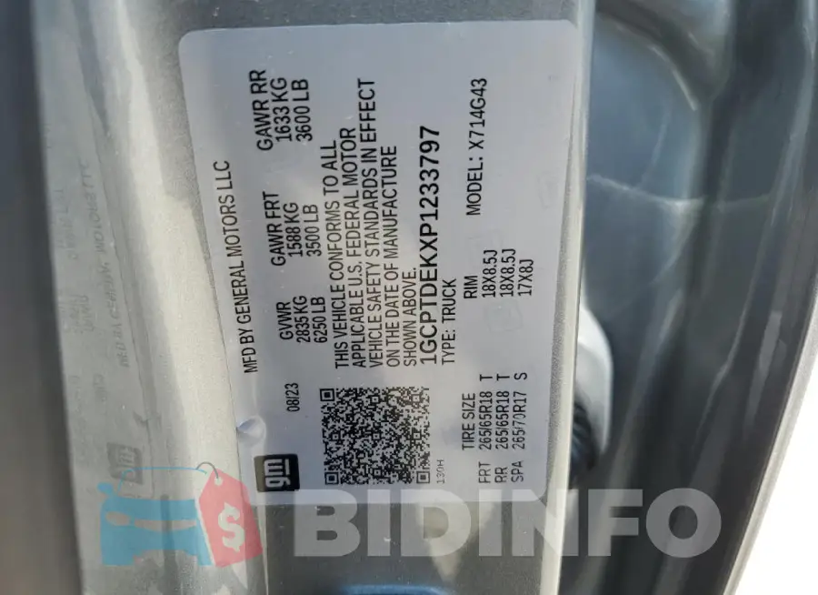 1GCPTDEKXP1233797 Photo# 12
