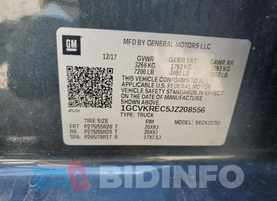 1GCVKREC5JZ208556 Photo# 12