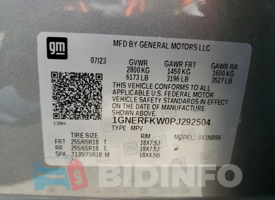 1GNERFKW0PJ292504 Photo# 14