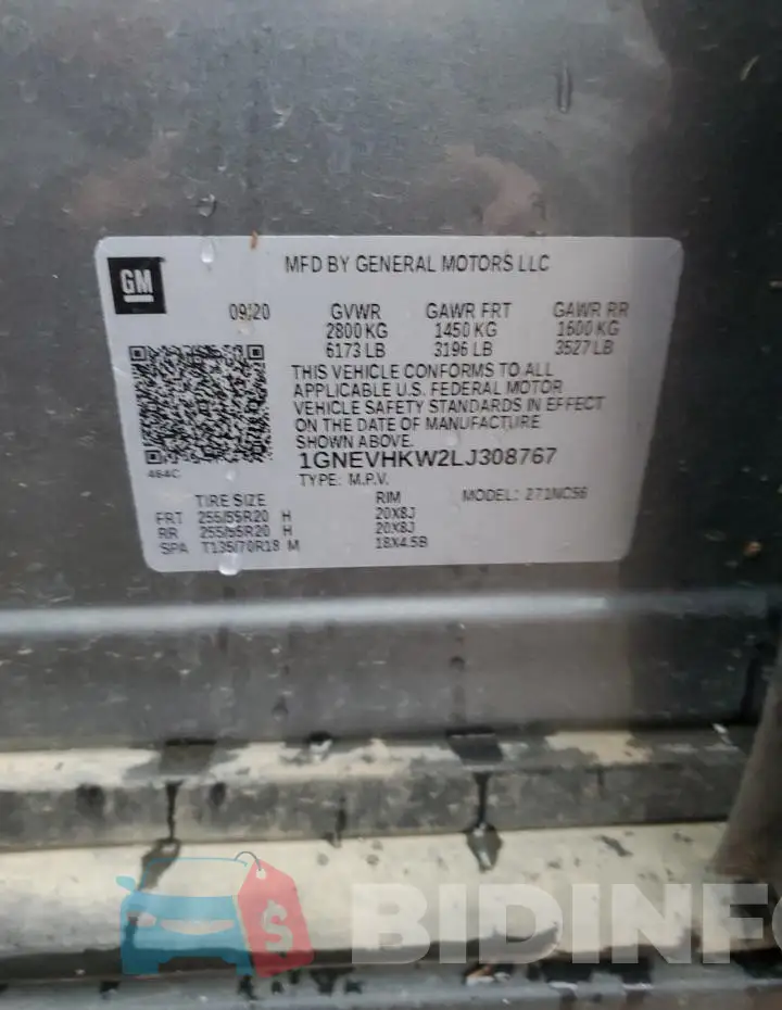1GNEVHKW2LJ308767 Photo# 13
